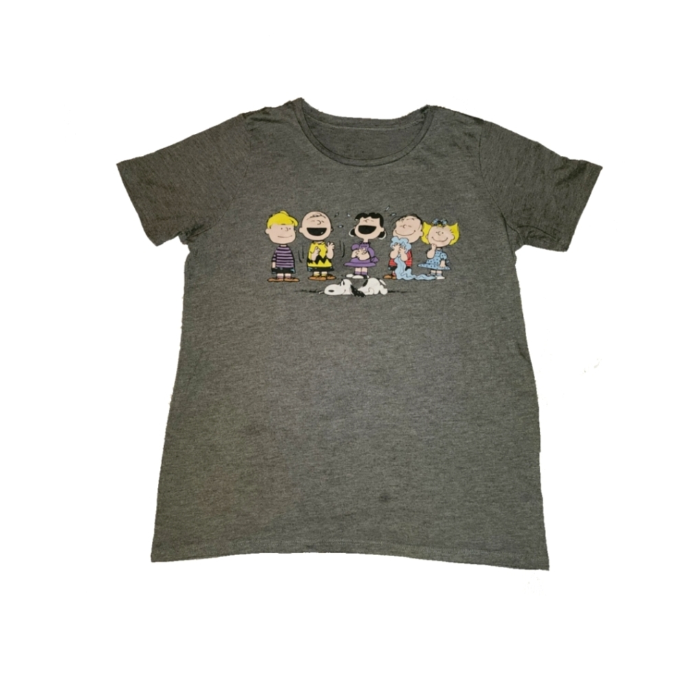 Short-sleeve Peanuts Gray Graphic T-Shirt